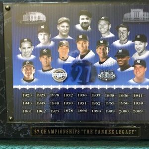 27 championships “The Yankees Legacy “ plaque